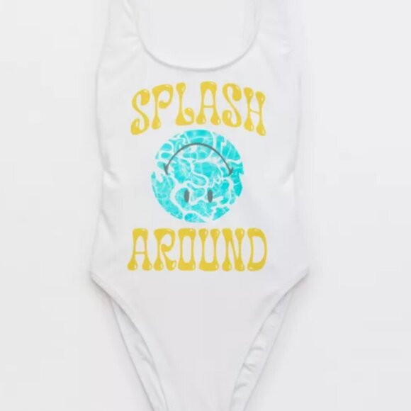 Aerie Smiley® Birthday Scoop Cheekiest One Piece Swimsuit NWT - Picture 3 of 6